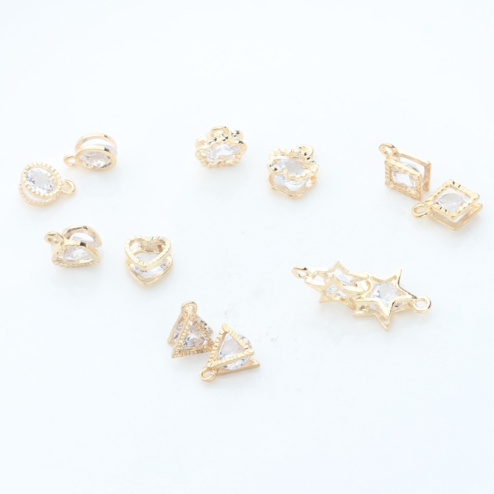 40g Weight Pendant Jewelry Making Type DIY Jewelry Accessories Classification 1 Piece Quantity Alloy Material Geometric, Star, Heart Shape Pattern Plating Design Simple Style Style 1 Piece Alloy Geometric Star Heart Shape Pendant 3