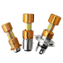 摩托车led大灯 电动车灯泡无极四面COB发光双爪 三爪H4 LED前大灯