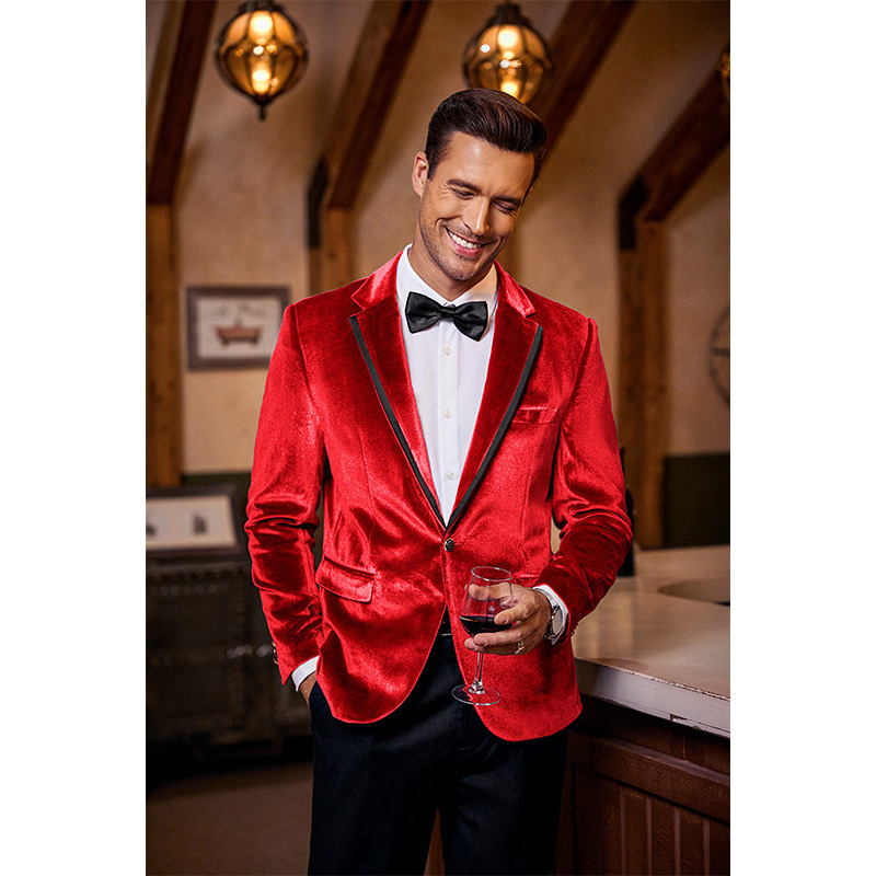AliExpress Cross-border Men's Casual Golden Velvet Small Suit Men's Wedding Host Dress Thin Suit Jacket Men's AliExpress Cross-border Men's Casual Golden Velvet Small Suit Men's Wedding Host Dress Thin Suit Jacket Men's