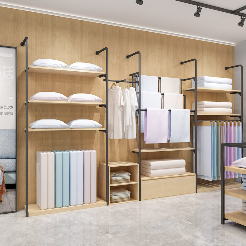 Cortina colgante Tarjeta de exhibición estante de almacenamiento de muestra de tela edredón almohada ropa de cama tienda de textiles para el hogar estante de exhibición