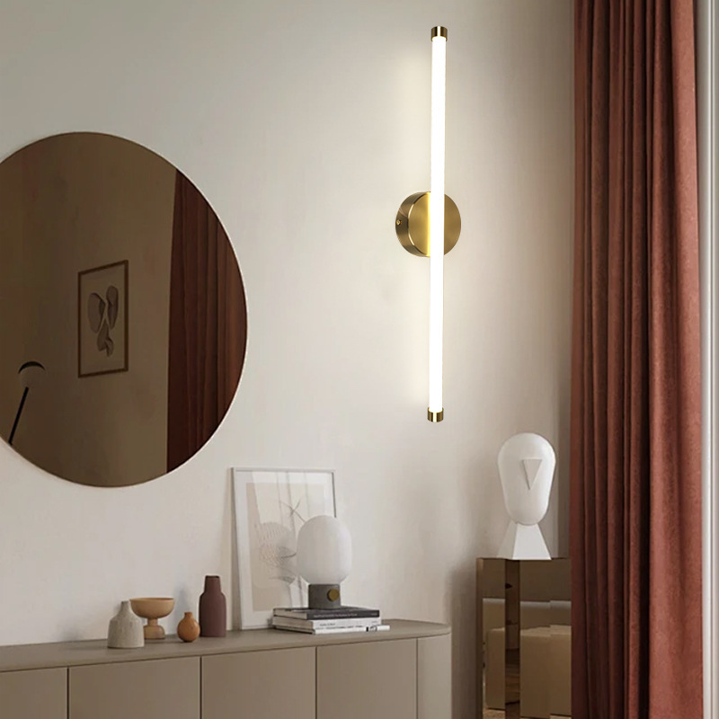 Luz de pared de dormitorio lujosa moderna una palabra lámpara de pared de fondo de la sala de estar lámpara de pared de estudio escalera lámpara de pared de balcón