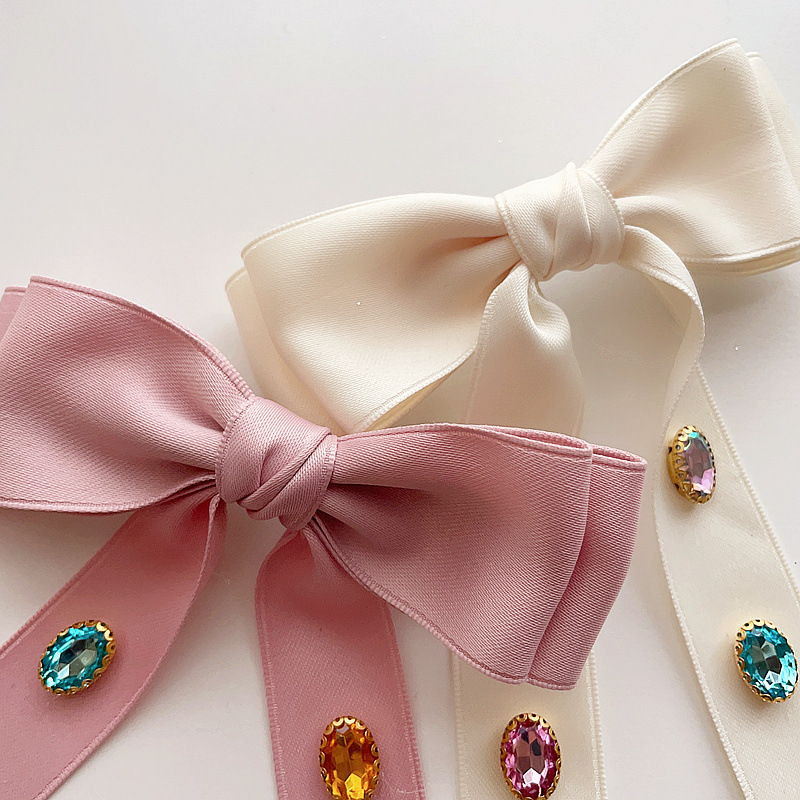 Sweet Bow Knot Cloth Diamond Hair Clip display picture 4
