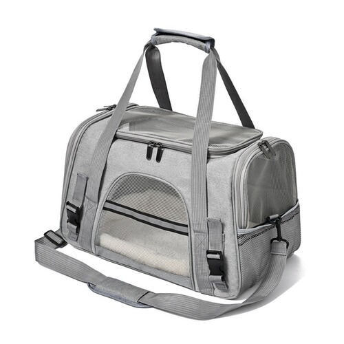 Pet Outdoor Handheld Backpack Portable Crossbody Pet Bag for Cats and Dogs, Foldable Cat Bag with Fur Pads, Breathable Cat Backpack