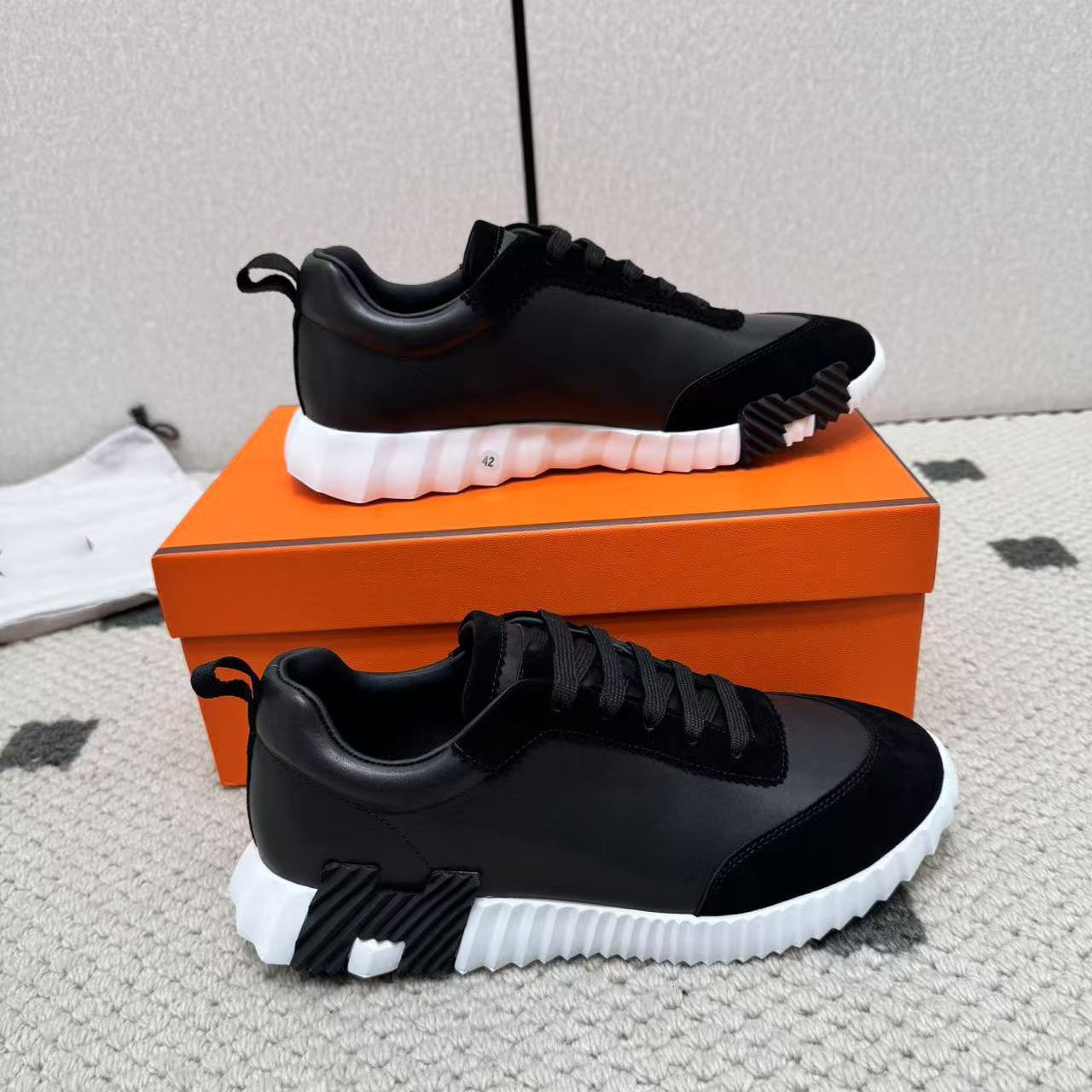 Genuine Leather European Station H Family Men's Shoes Trendy Brand Comfortable Sneakers Casual 25 Summer Breathable Sports Shoes Accessible Luxury and High-End Sense