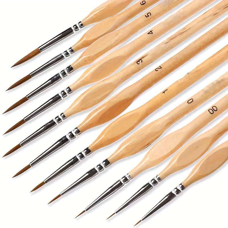 Amazon cross-border 11 gouache watercolor nylon wool oil painting brush triangle wooden rod Gouline pen suit nail art