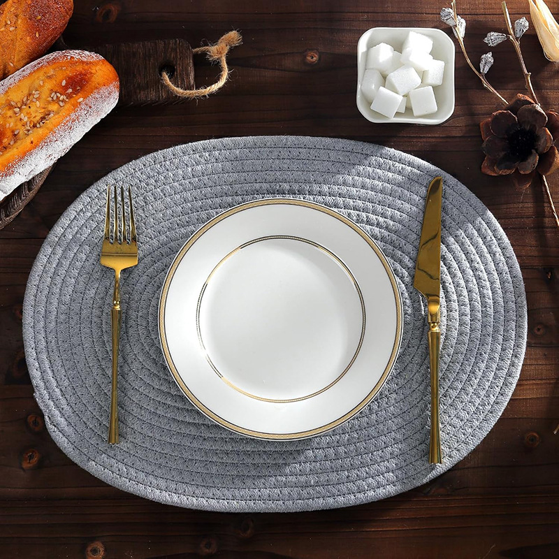 Amazon Woven Cotton Rope Placemat Heat Insulation Mat Household Table Mat Heat-Resistant Anti-Scalding Coaster Home Kitchen Casserole Plate Mat