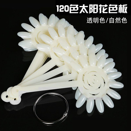 Manicure Fan-Shaped Sunflower Transparent Natural Color Card 120-Color Nail Polish Glue Nail Piece Practice Work Display Board Manicure Fan-Shaped Sunflower Transparent Natural Color Card 120-Color Nail Polish Glue Nail Piece Practice Work Display Board