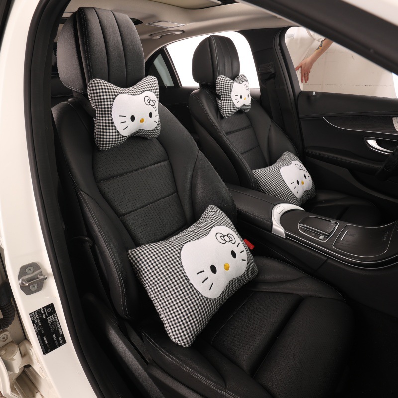 Creative In-Car Neck Pillow, Car Headrest Pillow for Women, Cute Kt Neck Support Pillow for Car Seat