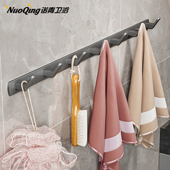 Gun grey no drilling wall-mounted hook, minimalist hook rack, space aluminum hanger, clothing hook, hat hook, door hook back