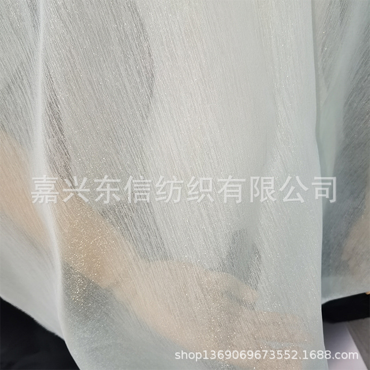 棉纶雪花纱欧根纱 雪纺绉条纹天丝皱连衣裙汉服布料