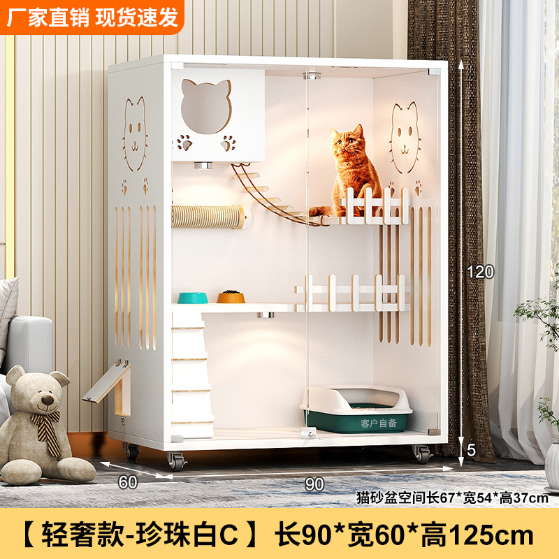 Casa villa para gatos Four Seasons Jaula para gatos universal Marco de escalada para gatos de madera de gran tamaño Nido para gatos Jaula para mascotas integrada Casa para mascotas