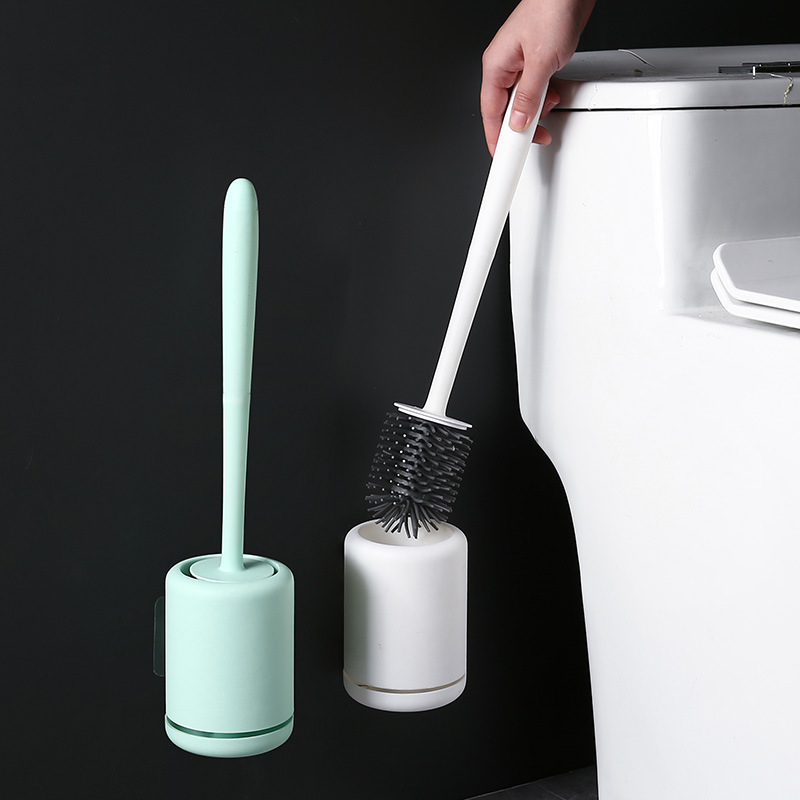Toilet Brush Set for Cleaning the Toilet, Household Wall-Mounted Brush for Squatting Holes, Long-Handled Cleaning Brush