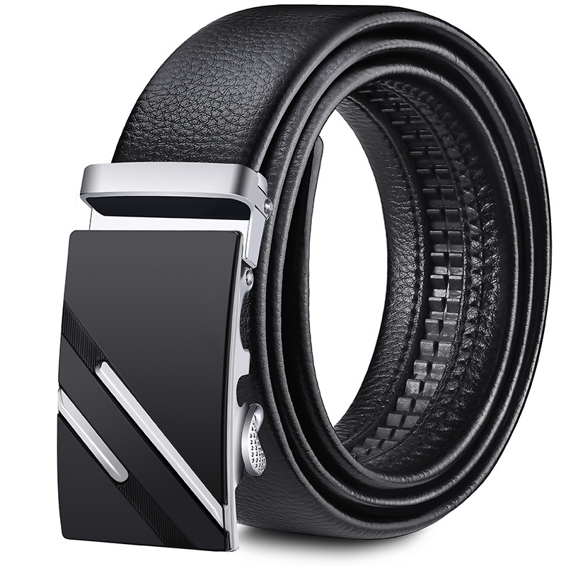 cinturón de hombre cinturón de abrazadera automática de cuero anti-desgaste estilo clásico letras versátiles tendencia ocio simple transfronterizo