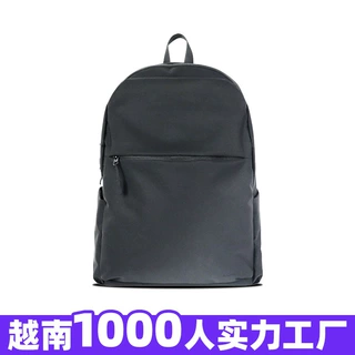 双肩背包定制通用学生书包nylon backpack经典黑色背包女越南工厂