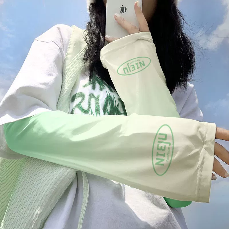 Ледяные рукава с градиентом цвета, защита от солнца, ледяной шелк, летние рукава, защита для рук для вождения, свободные УФ-лучи