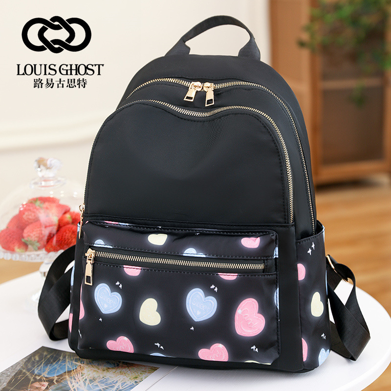 Mochila de moda de las mujeres al aire libre bolsa de viaje casual estudiante mochila ligera bolsa de tela de nylon impermeable