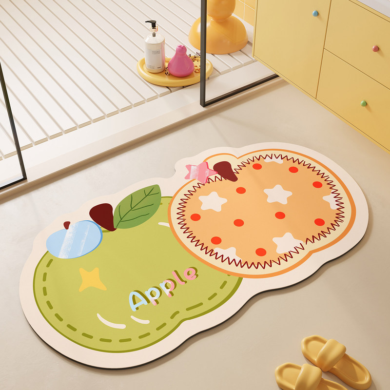 Small, fresh, color-changing bathroom floor mat, absorbent, quick-drying, easy to clean, diatomaceous earth floor mat, factory direct sales