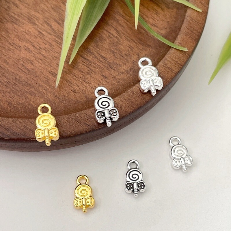 Alloy Sweet Versatile Double-Sided Lollipop Pendant Small Charm DIY Bracelet Necklace Beaded String Jewelry Accessories