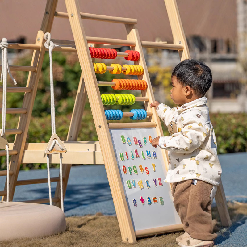 新しい子供用クライミングコンビネーション幼稚園ベビー遊び場屋外屋内コンビネーション大型無垢材クライミングフレーム|undefined