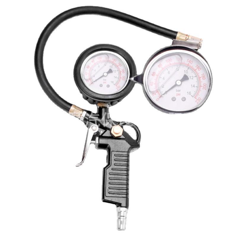 现货供应 黑色加强塑料胎压表 油浸型胎压枪机械指针式充气加气表