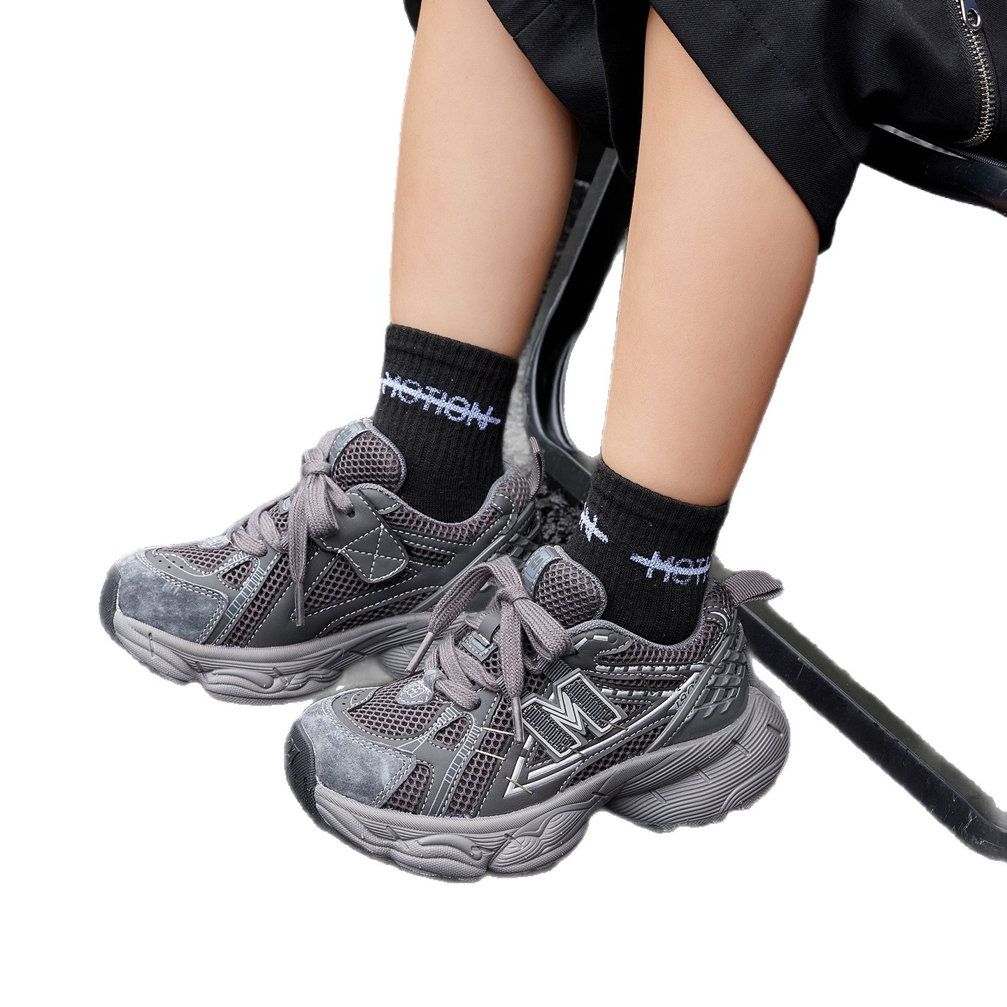 Chaussures de sport pour enfants automne 2025, en maille respirante, pour filles et garçons, avec fermeture velcro._voghion.com