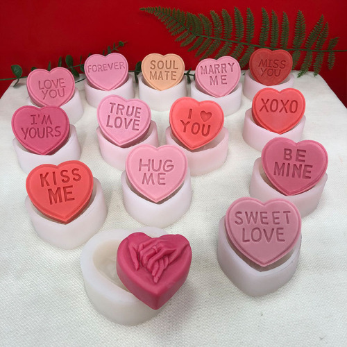 Cross-border new product DIY Valentine's Day series three-dimensional love letter candle soap scented candle silicone mold