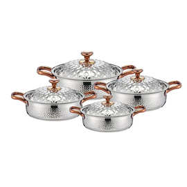 热销不锈钢火锅多功能锤纹火锅盆家用打边炉锅炉具通用锅Cookware