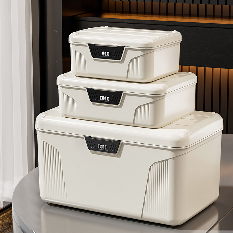 Lockable Storage Box for Household Valuables, Password Lock, Large-Capacity Privacy Locker, Password Box, Jewelry Storage Box