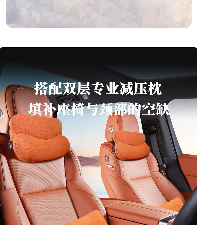 Zhixingtuan Car Lumbar Support Alcantara Triangular Car Headrest Lumbar Cushion Waist Support Seat Accessories Supplies