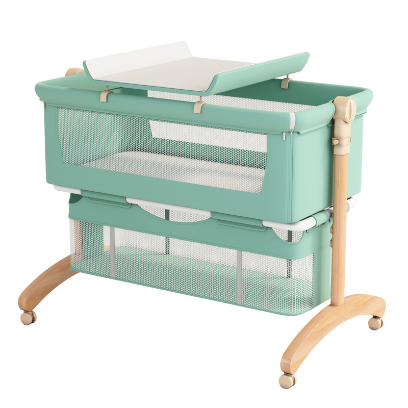 Cama de bebé móvil portátil cuna cama plegable multifuncional BB cama para recién nacidos empalme cama grande