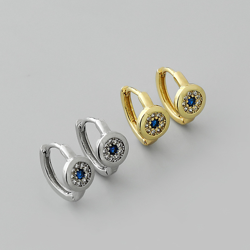 new blue eye zircon copper earrings wholesale Nihaojewelrypicture2