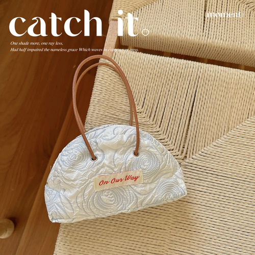 Original embossed new flower canvas bag tote portable yoga bag casual versatile large capacity literary shoulder bag