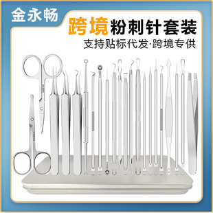 Cross-border stainless steel acne needle in stock wholesale cell clip blackhead clip acne needle beauty salon acne tools