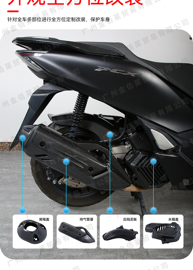 Suitable for Pcx160 Motorcycle Exhaust Pipe Heat Shield, Retro Modification Accessories, Heat Shield Wholesale