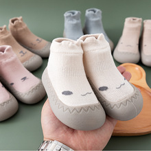 宝宝学步鞋婴儿幼童袜子鞋春秋季防滑软底一脚蹬卡通中筒1-2-3岁