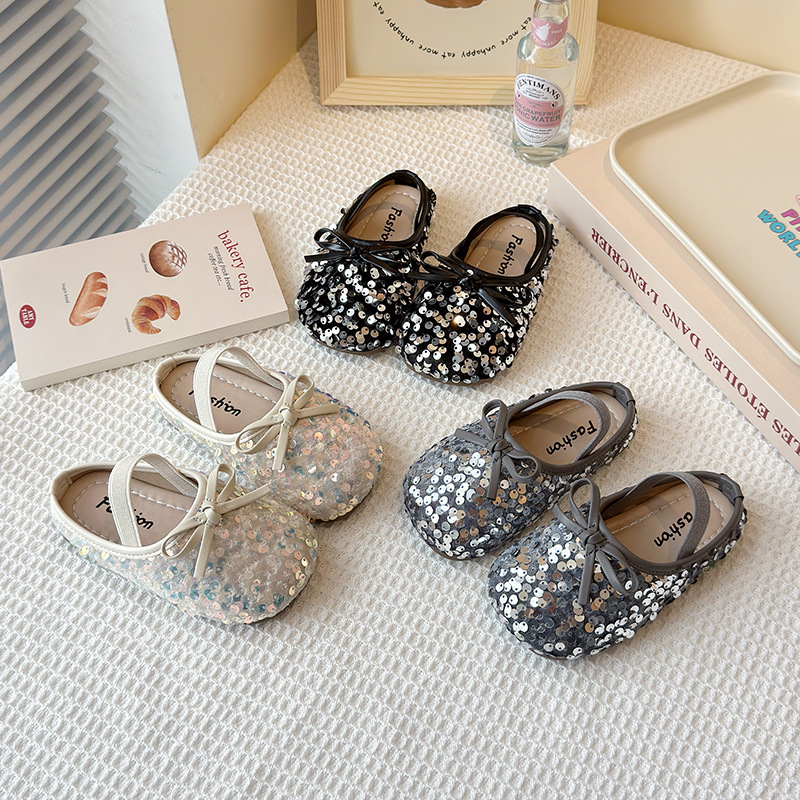 Girls' Baotou Slippers 2025 Summer New Girls' Sequined Princess Shoes Home and Outfit Children's Baby Western Style Trendy