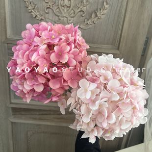 Single macaron hydrangea diameter 20cm large hydrangea wedding flower material Foreign Trade home display 216 petals