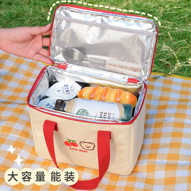 Caja de almuerzo de dibujos animados bolsa aislada bento bolso estudiante almuerzo oficina trabajador portátil bolsa de almuerzo bolsa de papel de aluminio engrosada