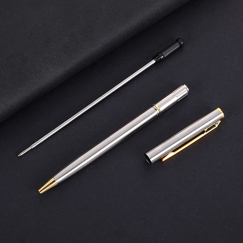 現物高級ボールペンホテルギフトペンステンレス広告ペン彫刻ロゴ小西華金属ペン|undefined