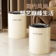 Light Luxury Stainless Steel Trash Bin Household Kitchen Living Room High-end Large Capacity Trash Bin Cream Style High-color Value Trash Bin