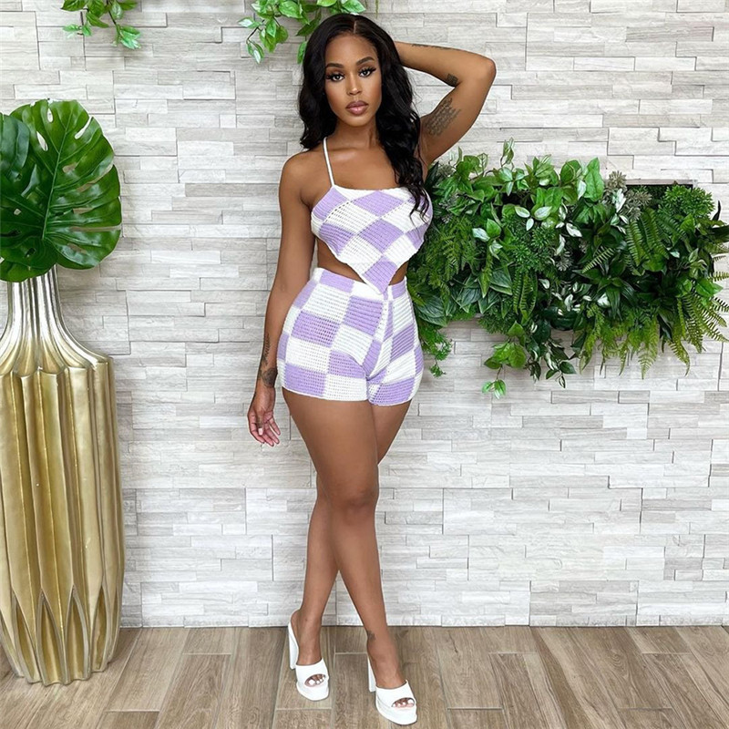 Knitted Halter Vest Suit 5