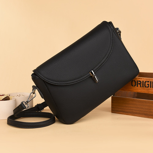 Messenger bag women's genuine leather bag 2024 new versatile large capacity first layer cowhide women's bag fashionable shoulder bag small bag