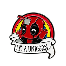 死侍独角兽胸针 搞笑美国漫画超级英雄金属徽章 创意书包装饰针