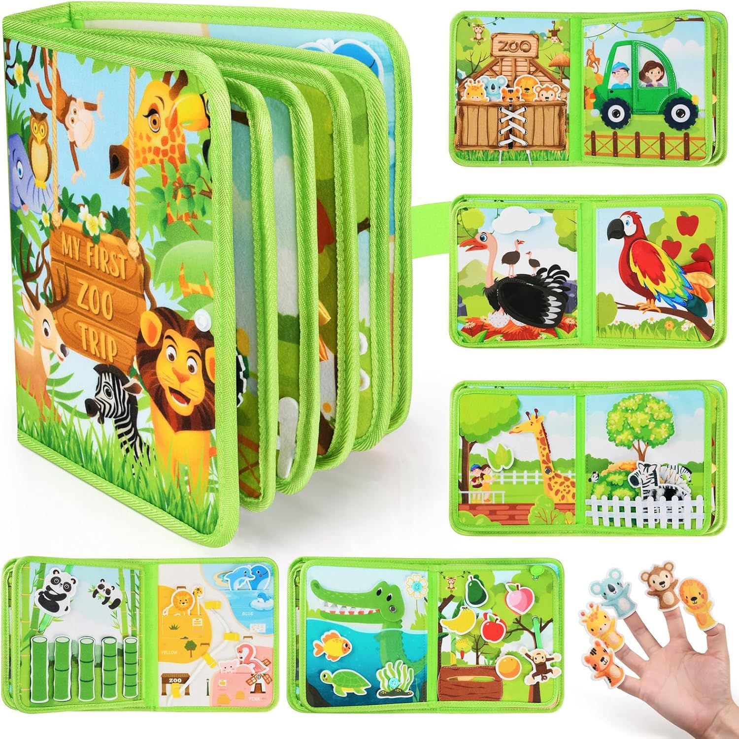 Educación temprana dibujos animados fieltro libro de tela transfronteriza Montessori bebé niños libro tranquilo Desarrollo Inteligencia Rainbow Book 3D ESTÉREO