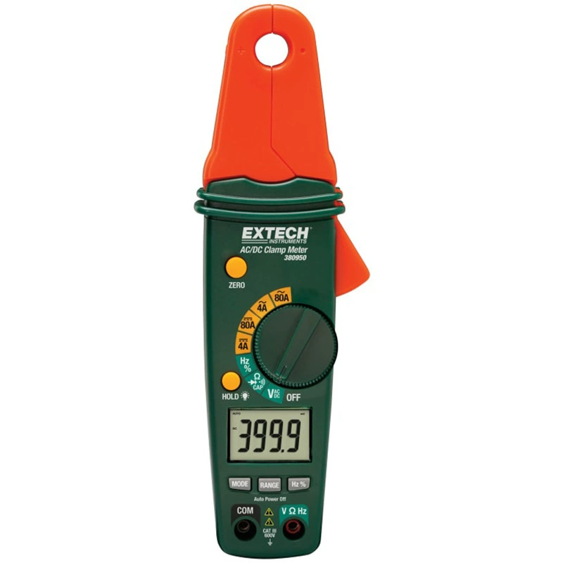 Extech 380950 Портативный мини-токоизмерительный клещевой измеритель переменного/постоянного тока 80 А