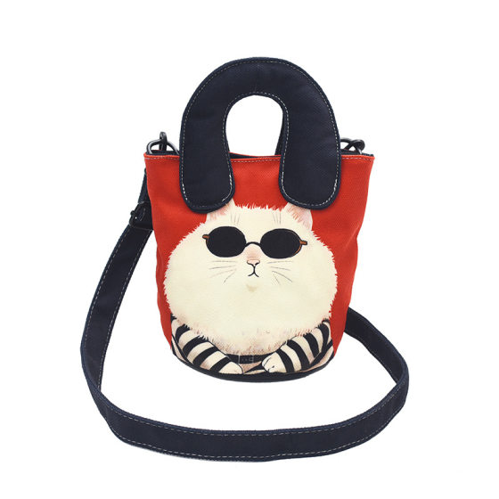 Cute Girl Underarm Bag Korean Style Ins Cartoon Canvas Bag 2024 Winter New Student Class Women Bag