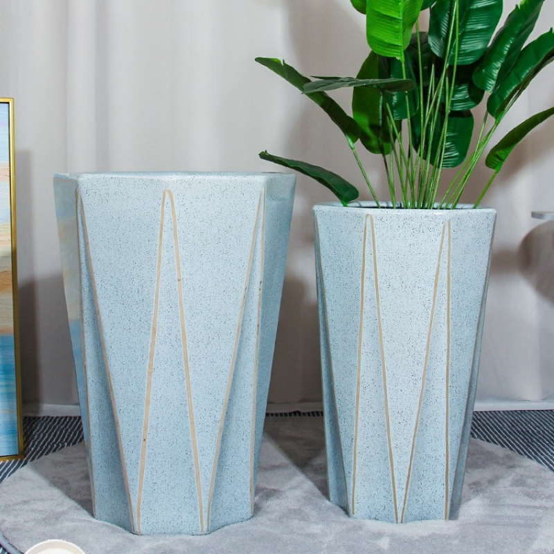 Y陶瓷花盆大口径简约特大号阳台家用落地绿植轻奢感L包邮批发