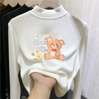 女童半高领打底衫2026新款秋冬装洋气内搭长袖t恤中大童宝宝上衣