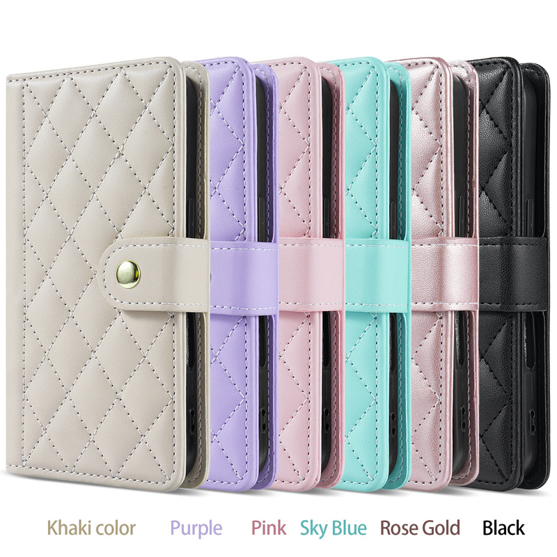 Tweed Style Quilted Card Holder Suitable for Iphone17Promax Mobile Phone All-Inclusive Anti-Fall Protective Cover 17Pro Tweed Style Quilted Card Holder Suitable for Iphone17Promax Mobile Phone All-Inclusive Anti-Fall Protective Cover 17Pro
