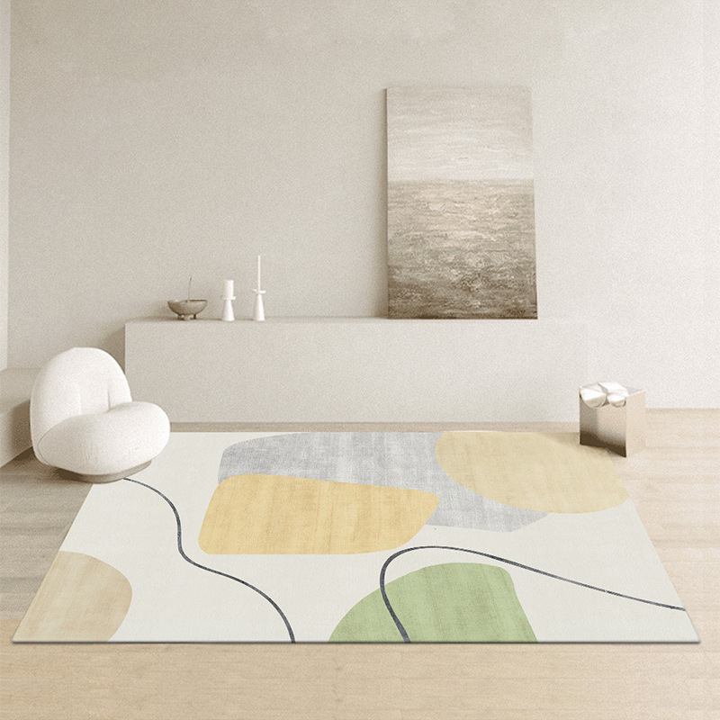 Alfombra de la sala de estar de estilo japonés alfombra nórdica geométrica alfombra de lujo ligero cubierta completa habitación en casa dormitorio manta de noche
